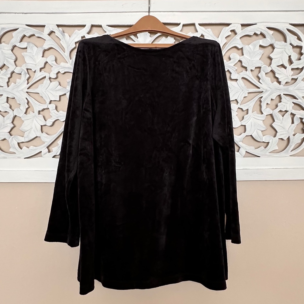 J. Jill PureJill Black Velour Tunic Top Size 2X EUC